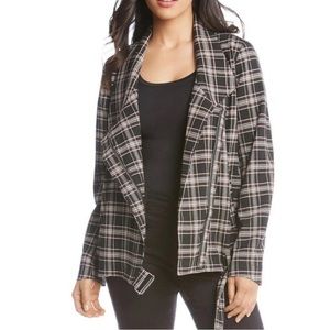 NWT Karen Kane Plaid Motorcycle Moto Jacket Made in the USA